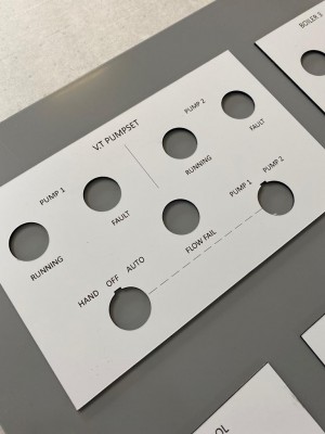Laser engraved control panel labels