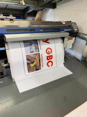 Signage being printed