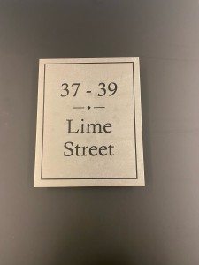 Silver office plaque